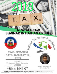 2018 Tax Seminar Flyer Design- Front